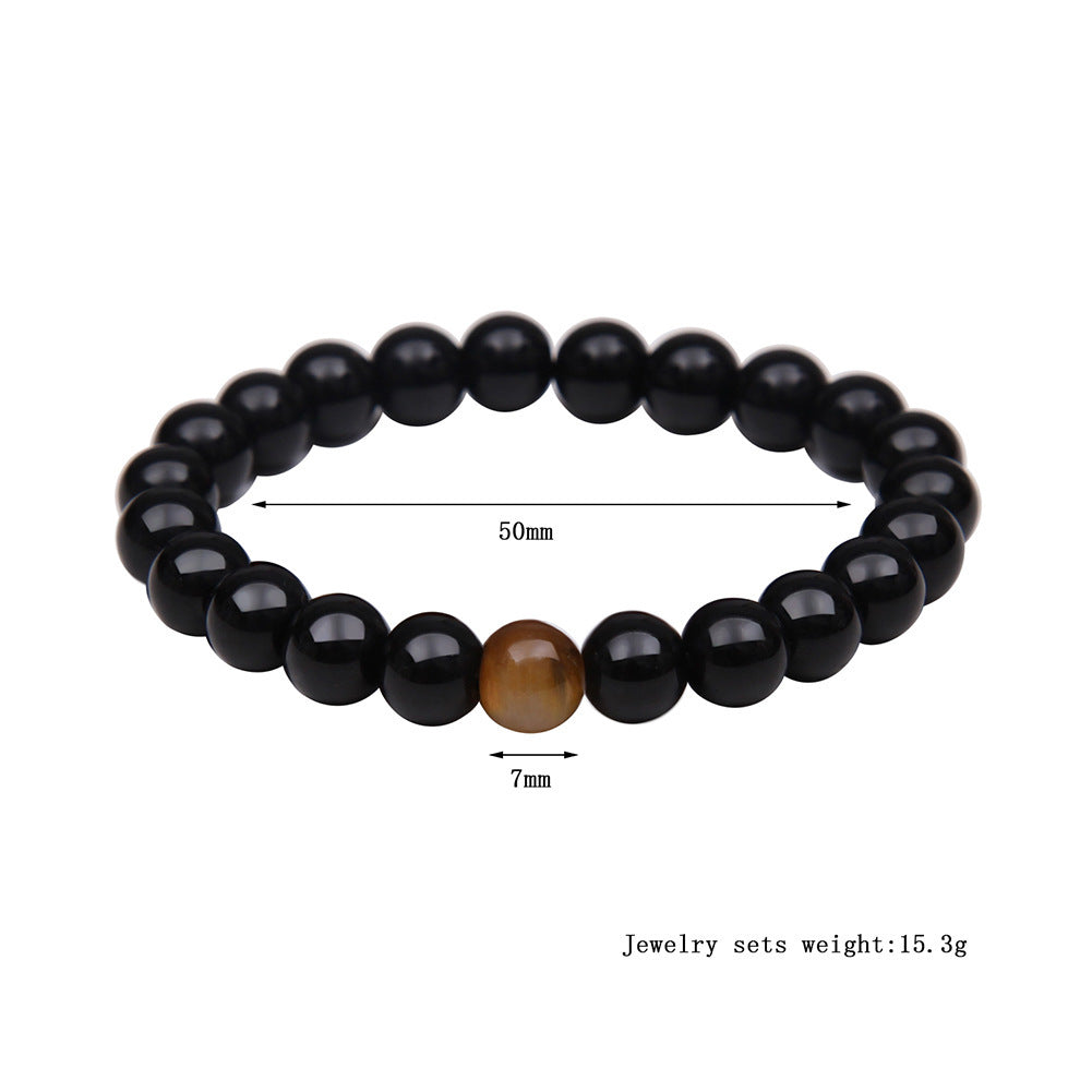 Natural Tiger Eye Stone Bracelet - Handwoven Healing Crystal Bracelet for Men & Women