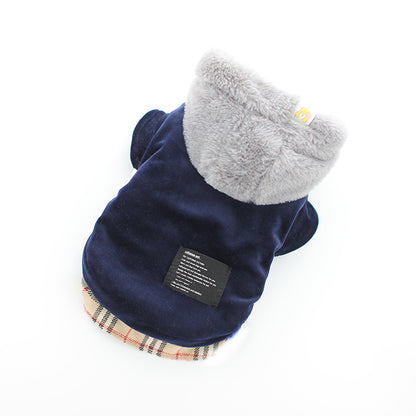 Pet bichon clothes velvet cotton coat