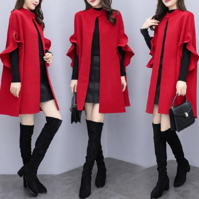 Mid-length woolen coat