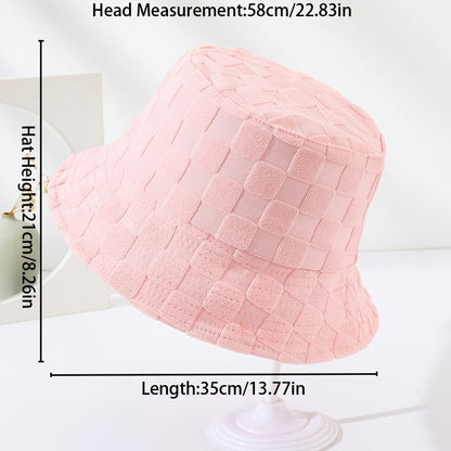 Premium Plaid Bucket Hat - Unisex Trendy Fisherman Cap | Breathable Cotton Casual Hat for Men & Women