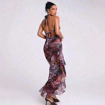 Tie-dye Print Separate Swimwear Dress