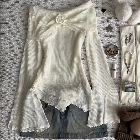 Figure-flattering Slimming 3D Floral Womens Blouse T-shirt Top