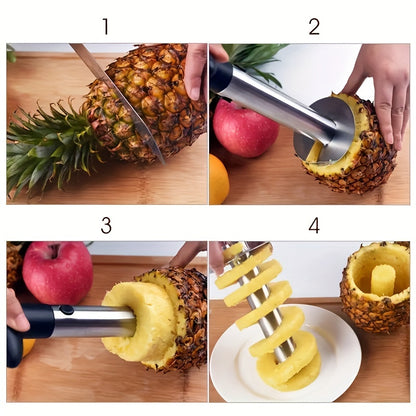 1pc Stainless Steel Pineapple Corer & Slicer: The Ultimate Household Kitchen Gadget for Fruit Core Removal!