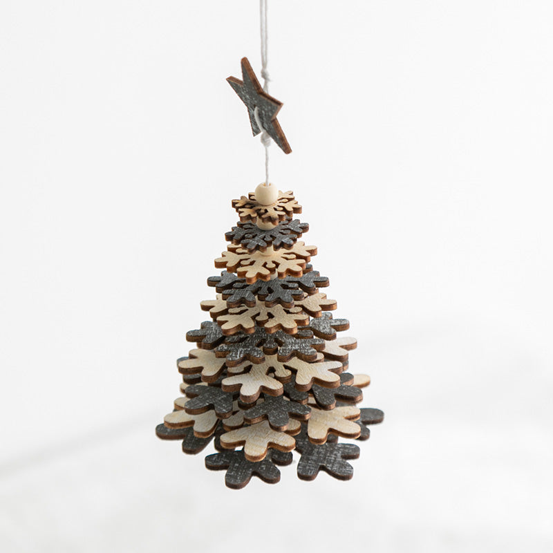 Wooden Christmas Tree Bell Pendant Room Living Room