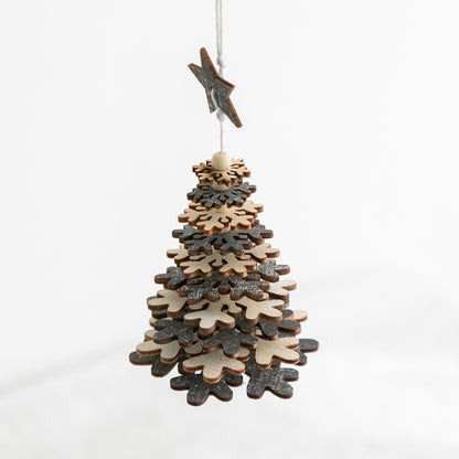 Wooden Christmas Tree Bell Pendant Room Living Room