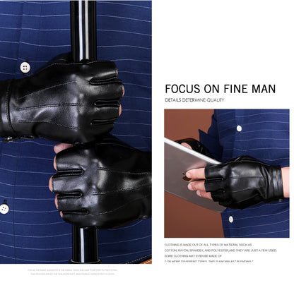 Motorcycle Sheepskin Half-Finger Gloves Men's Summer Thin Driving and Cycling Motorcycle Outdoor Riding Fitness Tactical Fingerless