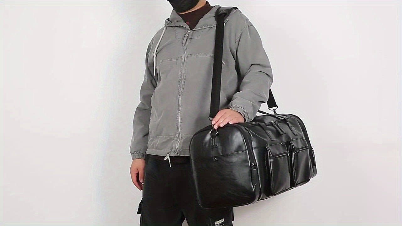 [Casual Travel Duffel] Large Casual Men's Travel Duffel Bag - Adjustable Strap, Multi-Compartment, Carry-On Luggage, Weekend Tote