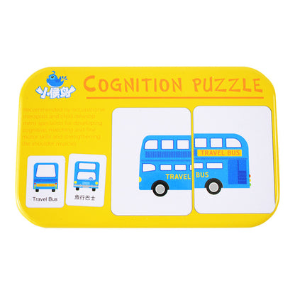 Children's Cognitive Card Iron Box Jigsaw Puzzle Matching Fruit Learning Card
