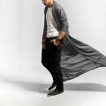 Lässiger, langer, schmal geschnittener Trenchcoat für Herren