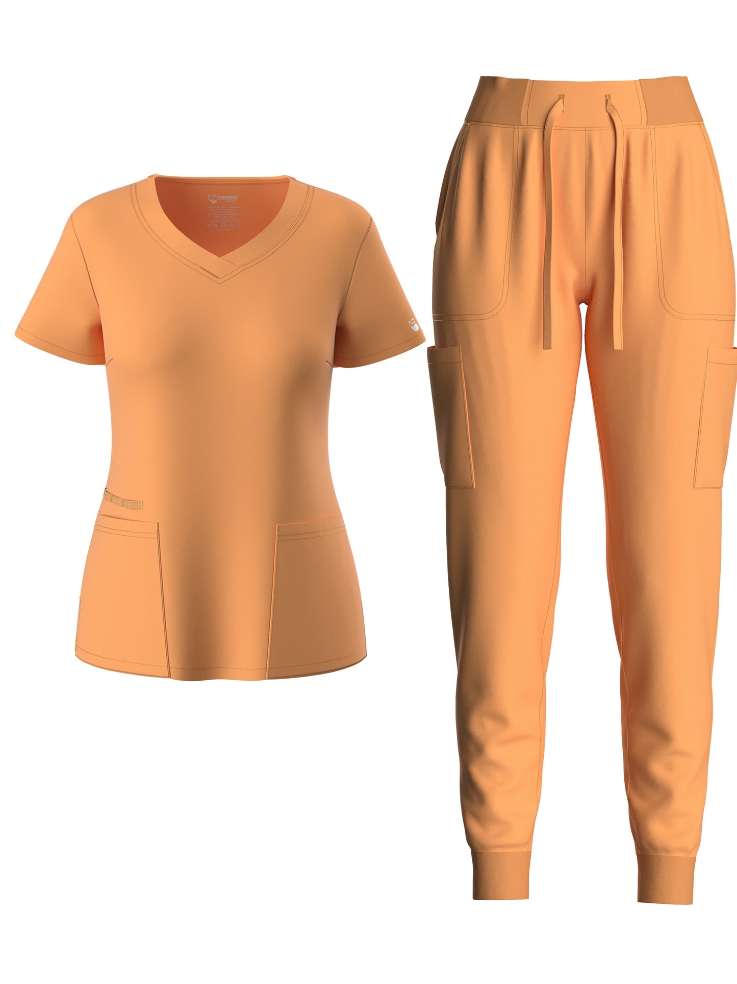 Premium Medical Scrubs Set - V-Neck Top & Drawstring Pants | Professional Healthcare Uniform for Women