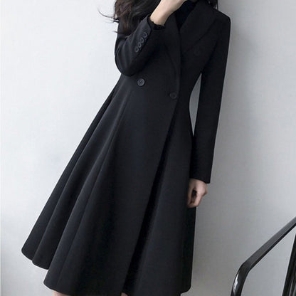 Autumn New Plus Size Women's Long Suit Trench Coat