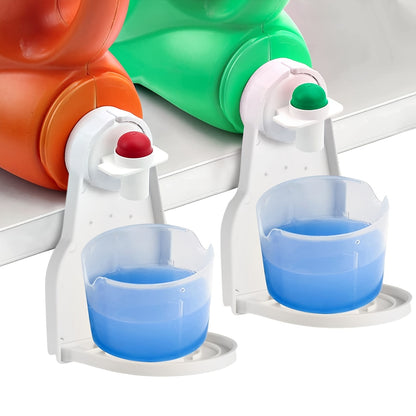 1pc/2pcs Laundry Detergent Cup Holder Detergent Drip Catcher, Portable Laundry Organizer Clip Tight On Laundry Bottle Spouts, No More Leaks Or Mess With Detergent And Fabric Softener In Laundry Room, Foldable Plastic Laundry