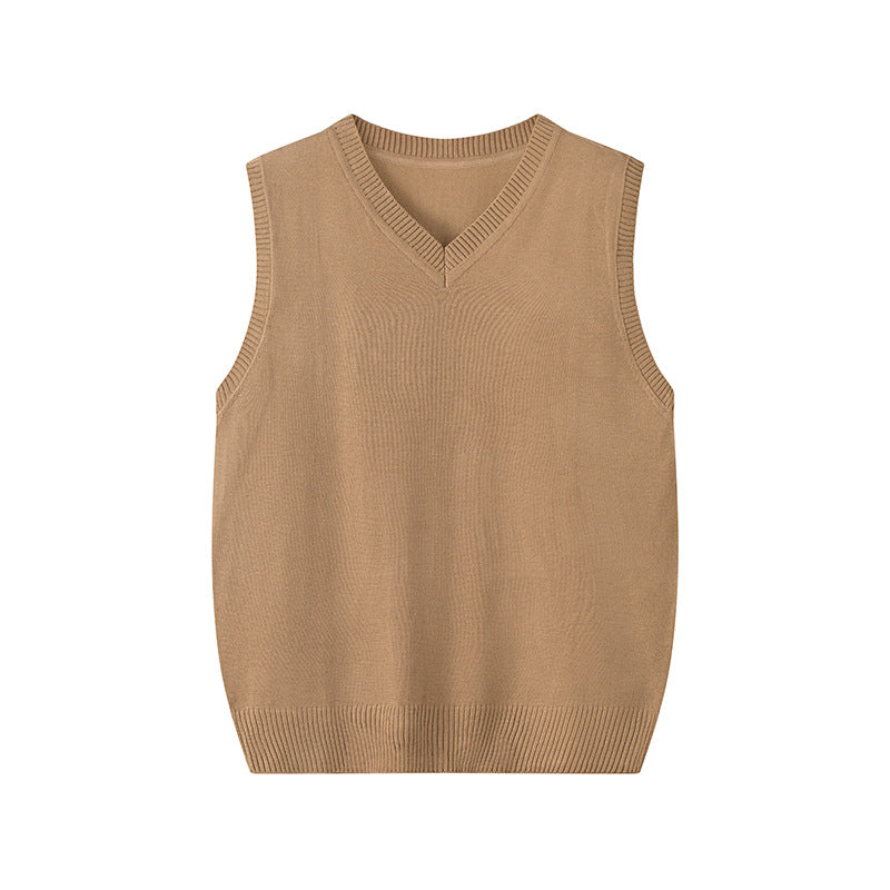 Fashionable V-neck Pullover Knit Vest For Early Spring