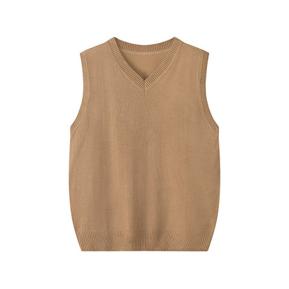 Fashionable V-neck Pullover Knit Vest For Early Spring