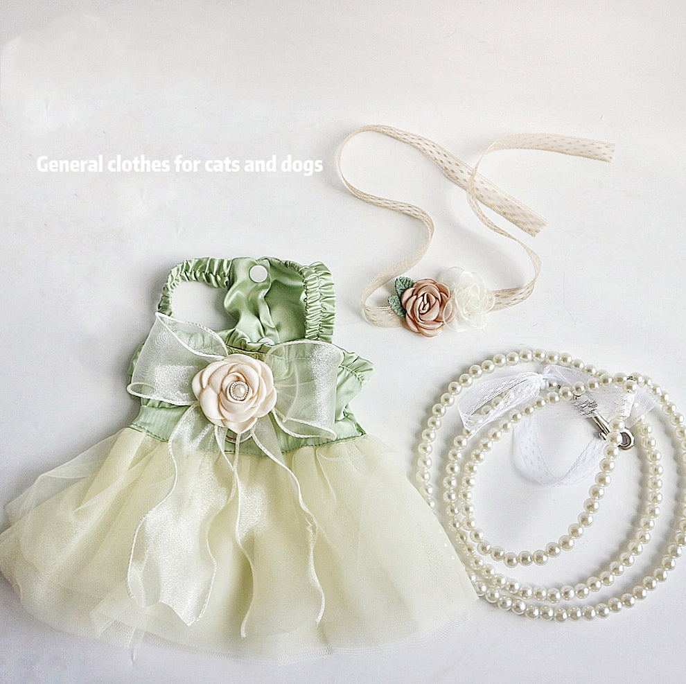 Tow Clothes Dog Cat Go Out Tow Rope Bow