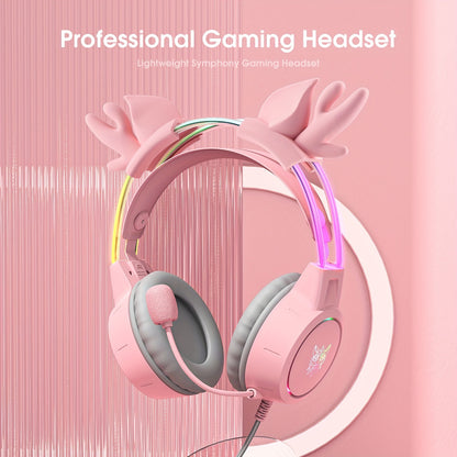ONIKUMA X15 Pro Gaming Headset: Antler, RGB Aluminum Frame, Surround Sound - Perfect Christmas/Halloween/New Year Gift!