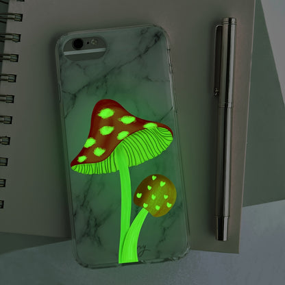 """""""""""""""Self-Adhesive Glow Mushroom Switch Sticker - Easy to Find, Reusable & Fun Themed Art Deco, 5.5"""""""""""""""" x 5.1"""""""""""""""