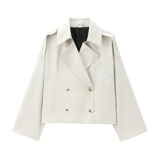 British Style Short Lapel Trench Coat