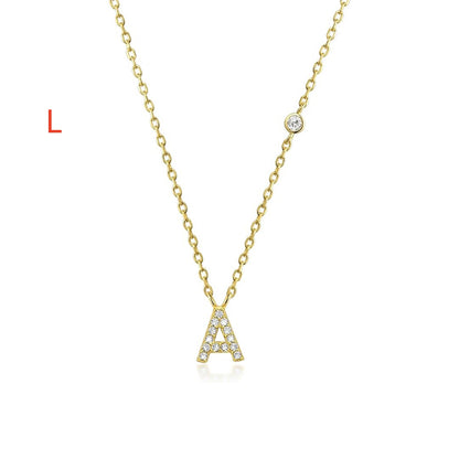 Fashion Jewelry Luxury Gold Color A-Z 26 Letters Necklace CZ Pendant For Women Cute Initials Name Necklace Fashion Party Wedding Jewelry Gift