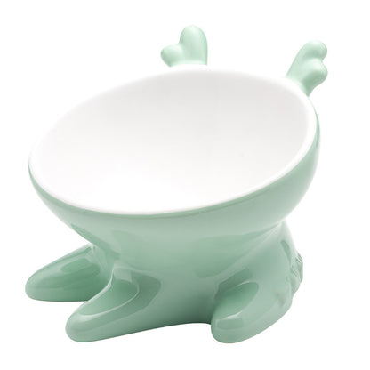 Ceramic pet bowl oblique mouth cat bowl
