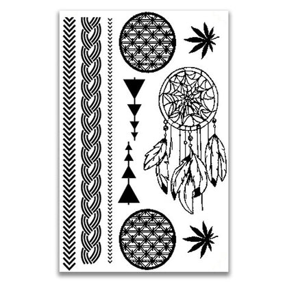 Black lace waterproof tattoo stickers