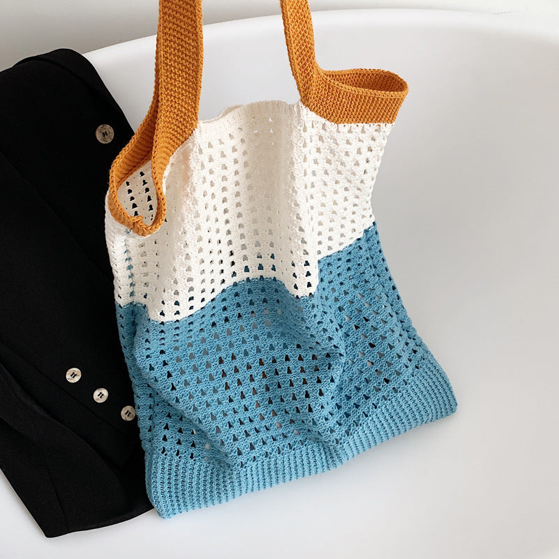 Simple Retro Hollow Knitted Handbag Shoulder Bag