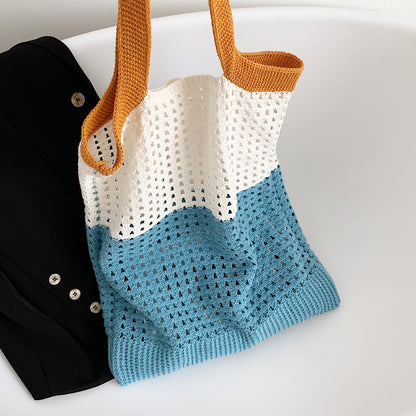 Simple Retro Hollow Knitted Handbag Shoulder Bag