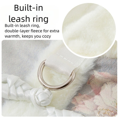 New Chinese-style Pet Clothing For Autumn And Winter With Fleece For Warmth, A Stretchable Bichon Frise Vest, And New Year Dog Clothes