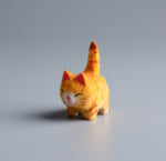 Handmade Wooden Cat Figurine - Artisan Carved Wood Cat Sculpture Home Decor Gift