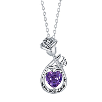 Rose Pendant Necklace Valentine's Day Gift For Girlfriend