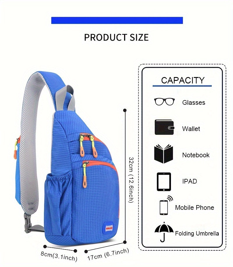 Rugged Waterproof Nylon Waist Pack - Stylish Sling Bag with Secure Zipper Compartment & Handy Side Pocket for Outdoor Adventures