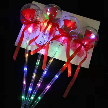 Glowing Ball For Girlfriends With A Rose In A Balloon