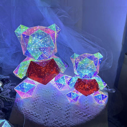 Colorful Heart-hugging Bear Luminous Valentine's Day Gift