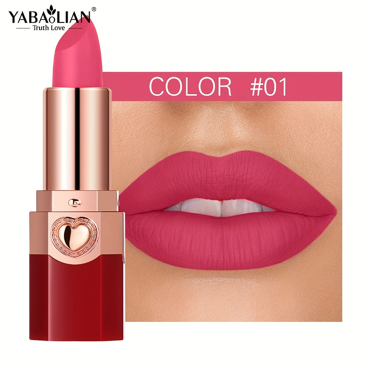 YABAOLIAN Lipstick 12 Colors Lipstick High Pigment Long Lasting Waterprrof Cosmetic Matte Lipstick