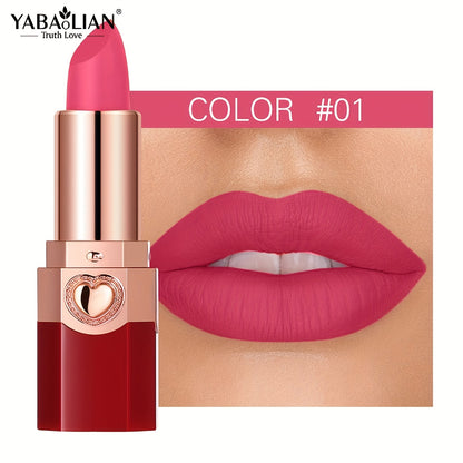 YABAOLIAN Lipstick 12 Colors Lipstick High Pigment Long Lasting Waterprrof Cosmetic Matte Lipstick