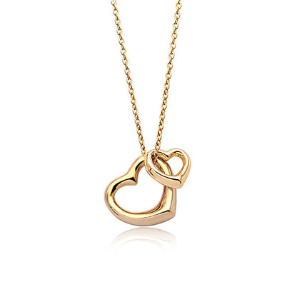 Fashion simple gold plated heart-shaped necklace female Valentine's Day gift