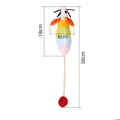 Rainbow Mouse Pet Tease Cat Plush Bite Resistant Toy