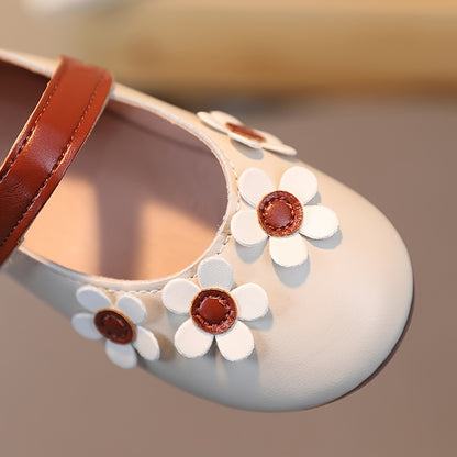 3D Floral Mary Jane Flats - Ultra-Soft, Slip-Resistant, Lightweight, Breathable, Easy-On Shoes for Girls - Comfortable and Stylish Footwear