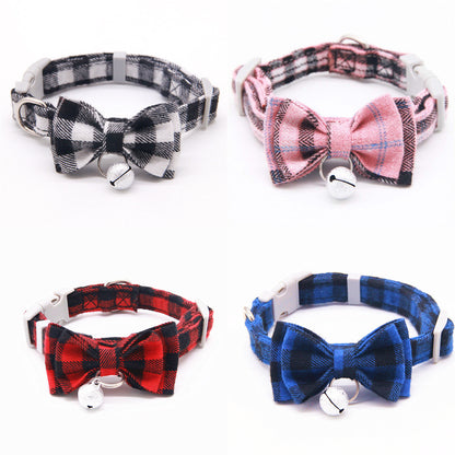 Cat Bell Collar Butterfly Bow Tie Pet Outing Optional Hand Holding Rope