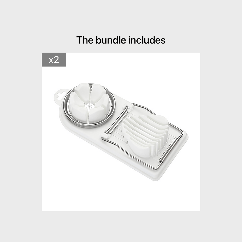 Compact 2-in-1 Egg Slicer & Cutter - Perfect for Hard-Boiled Eggs, Includes Fruit Divider, Durable Plastic/Metal, Easy to Use, Ideal for Small Kitchens, 7.76x3.46 inches, Single Egg Slicer