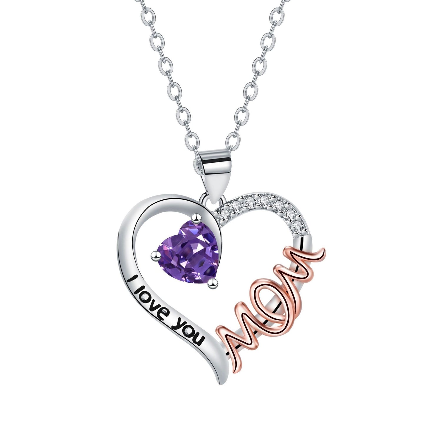 Heart-shaped Mom Necklace Mother's Day Gift