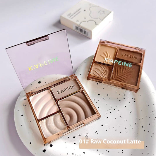 Matte, aufhellende Highlighter-Lidschatten in vier Farben