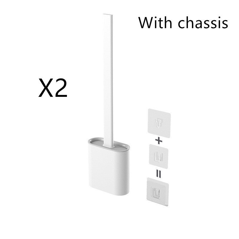 Creative Wall-Mounted Soft Brush With Cover For Toilet Washing