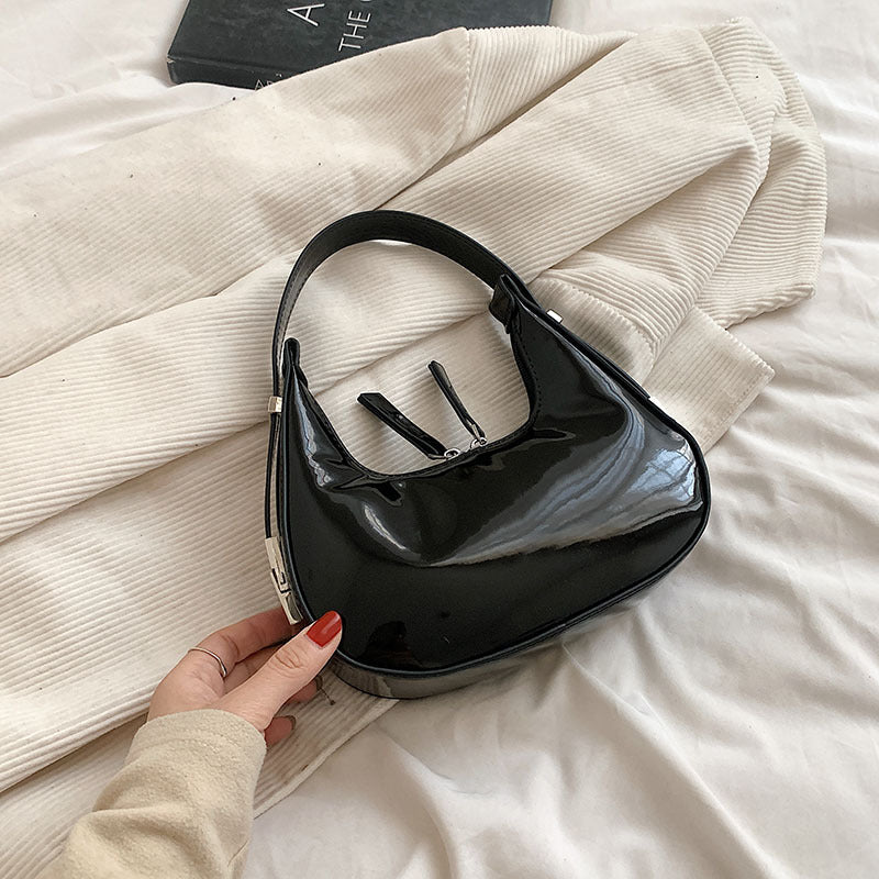 Textured Crescent Personality Trendy Simple Shoulder Underarm Bag