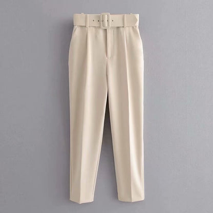 Summer New Style Simple And Fashionable Long Pants With Belt