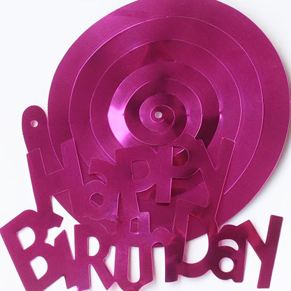 6pcs-Golden, Silvery, Rose Red, Dark Blue, Lake Blue, Rose Golden Birthday Party Spiral Decoration Pendants, Birthday Letter Spiral Decoration