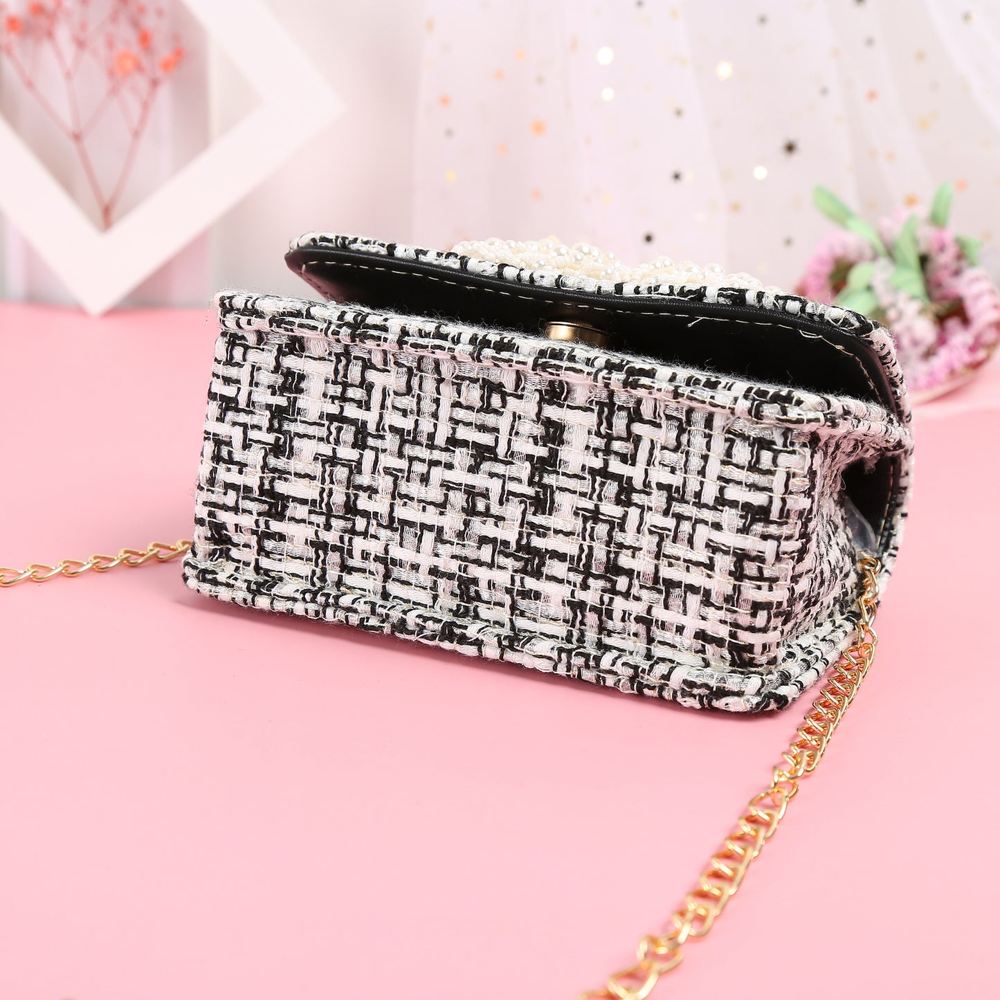 Pearl Bow Trendy Fashion Portable Messenger Dual Purpose