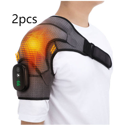 USB Rechargeable Shoulder Heating Massager - Adjustable Pain Relief Brace for Shoulder, Elbow & Knee