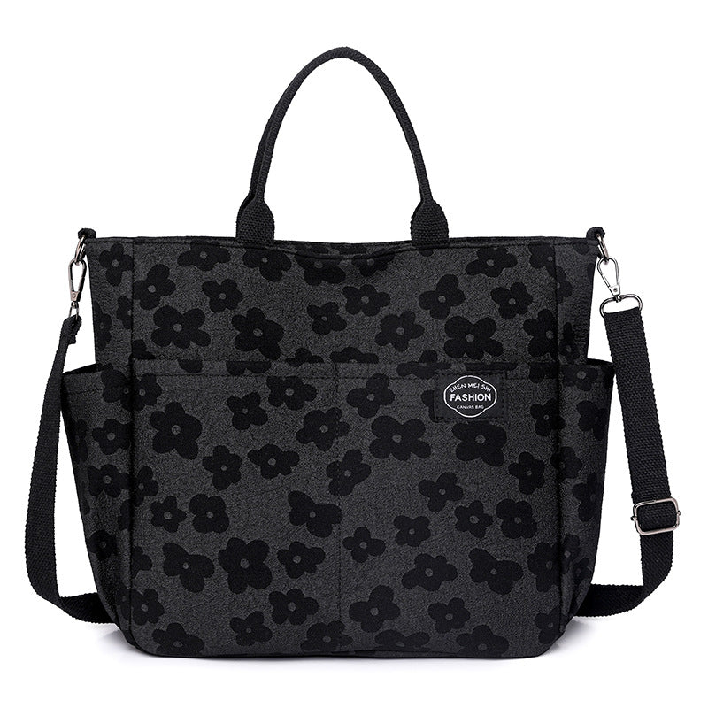 Large Canvas Travel Bag - Lightweight Weekender Handbag with Multiple Pockets