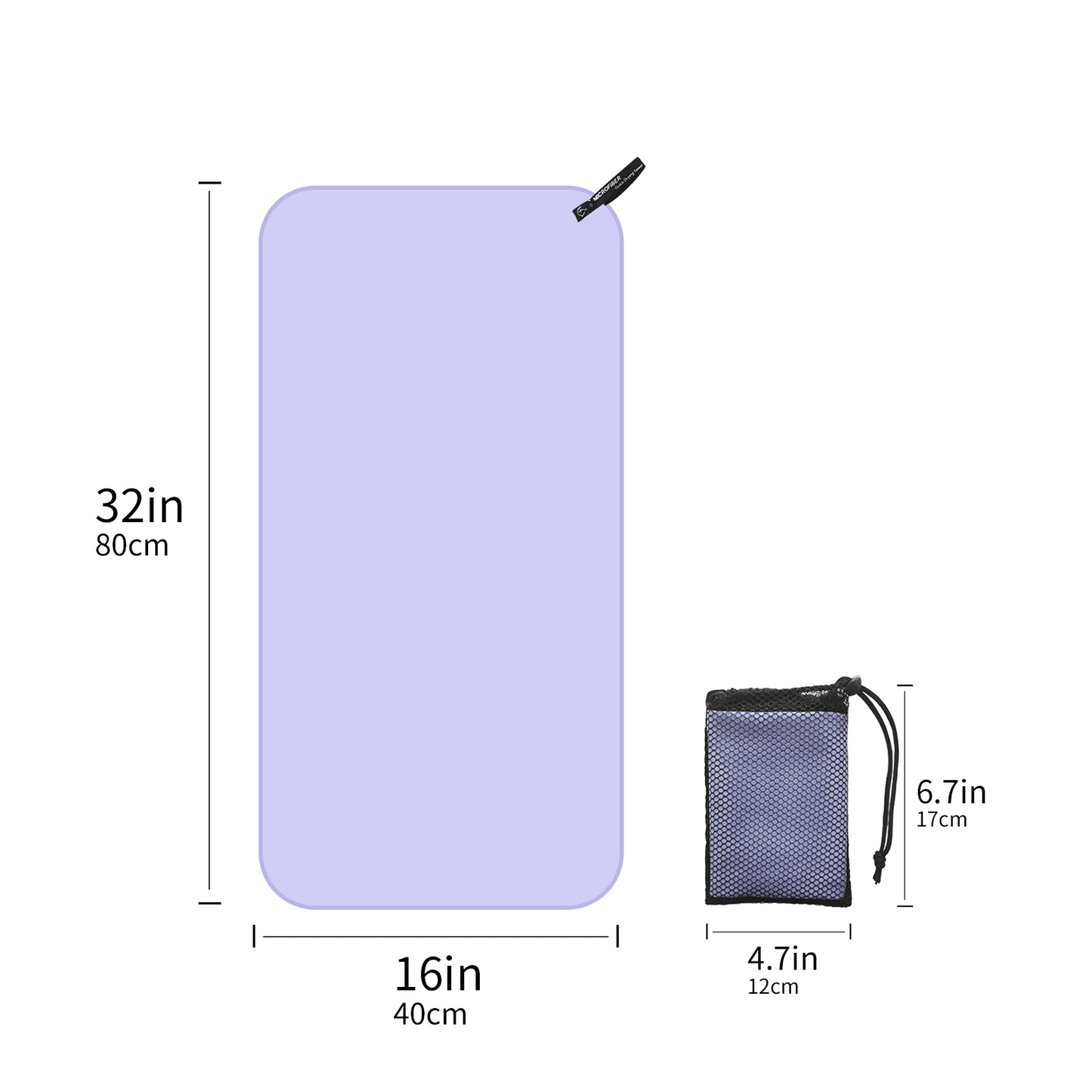 Quick Drying Absorbent 1pc Mutao Microfiber Towel - With Mesh Bag For Camping, Gym Yoga, Backpacking, Hiking